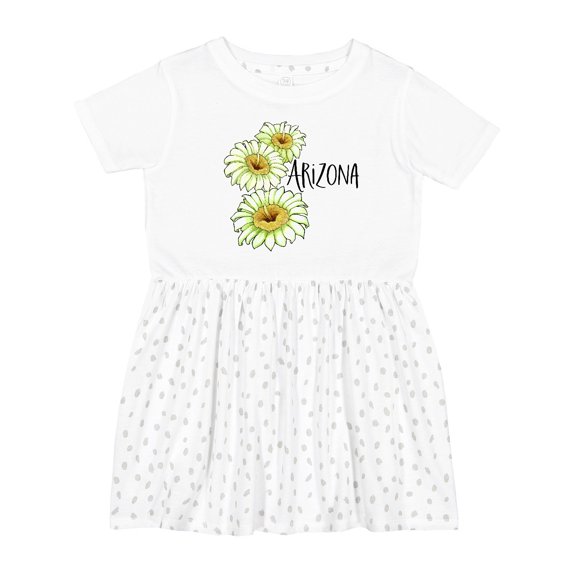 Inktastic Arizona Saguaro Cactus Flowers Girls Toddler Dress