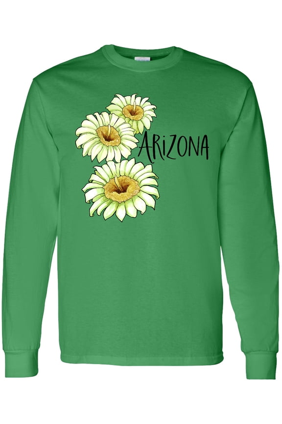 Arizona Saguaro Cactus Flowers Long Sleeve T-Shirt