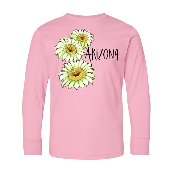 Inktastic Arizona Saguaro Cactus Flowers Long Sleeve Youth T-Shirt