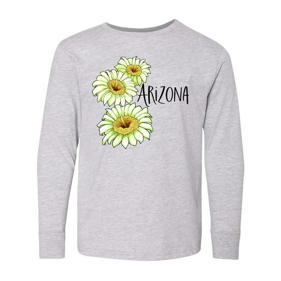 Inktastic Arizona Saguaro Cactus Flowers Long Sleeve Youth T-Shirt