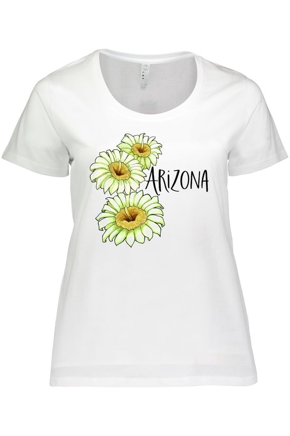 Arizona Saguaro Cactus Flowers Women's Plus Size T-Shirt