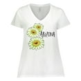 thumbnail image 1 of Inktastic Arizona Saguaro Cactus Flowers Women's Plus Size V-Neck T-Shirt, 1 of 5