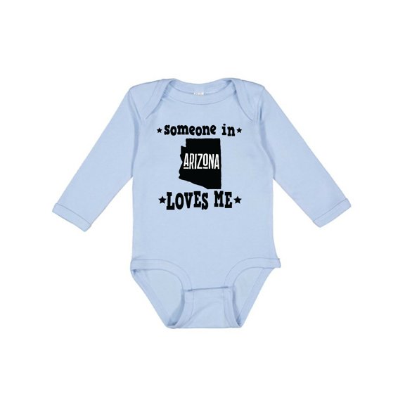 Inktastic Arizona Someone Loves Me Gift Boys or Girls Long Sleeve Baby Bodysuit