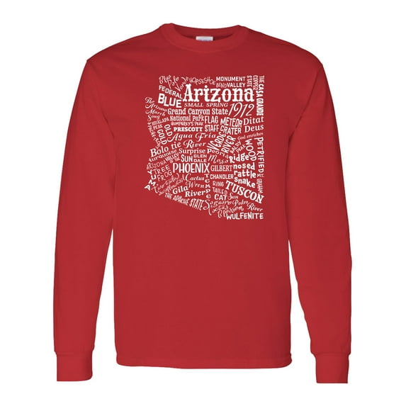 Inktastic Arizona Word Salad State Outline Long Sleeve T-Shirt