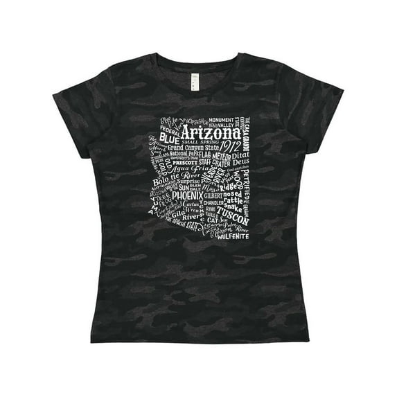 Inktastic Arizona Word Salad State Outline Women's T-Shirt