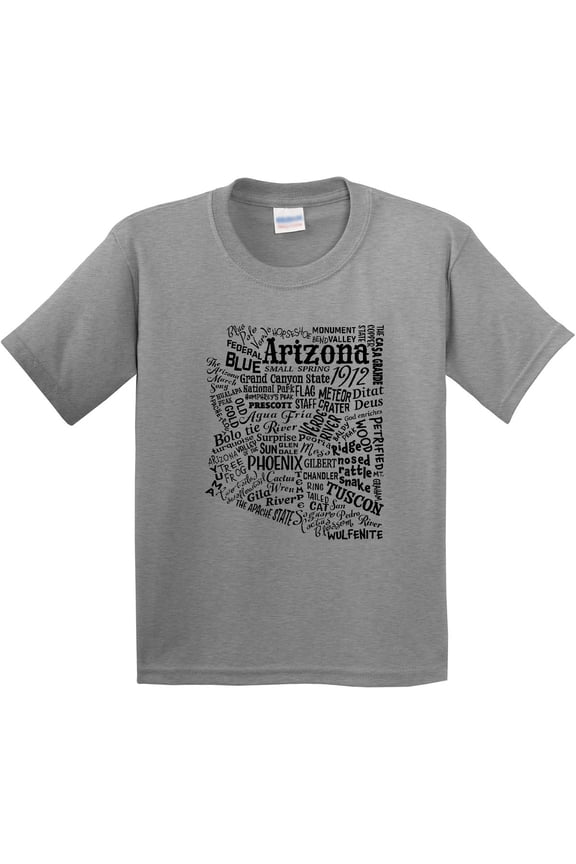 Arizona Word Salad State Outline Youth T-Shirt