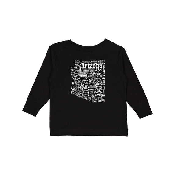 Inktastic Arizona Word Salad- state outline Boys or Girls Long Sleeve Toddler T-Shirt