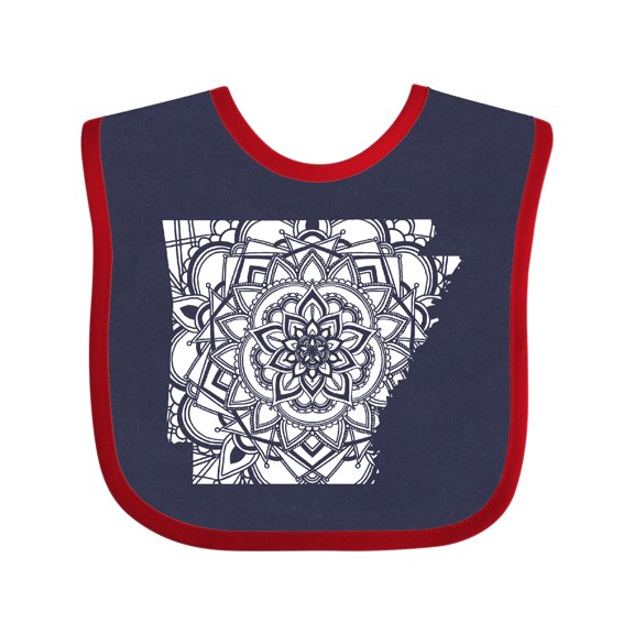 Inktastic Arkansas Silhouette Mandala Boys or Girls Baby Bib