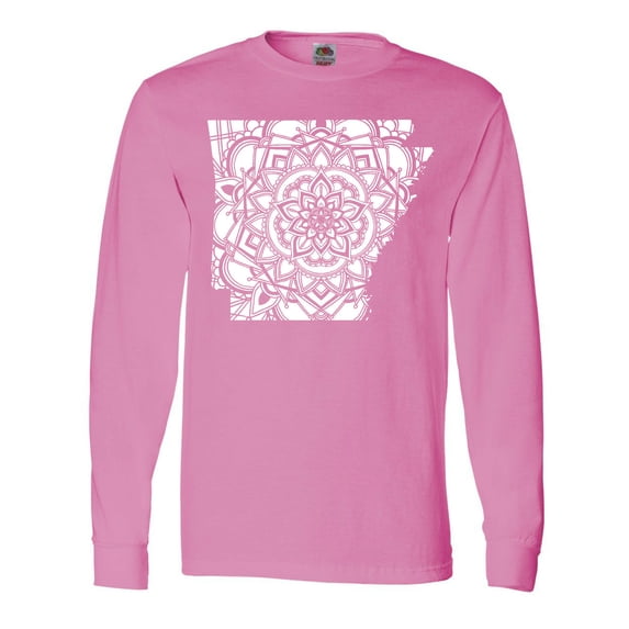 Inktastic Arkansas Silhouette Mandala Long Sleeve T-Shirt