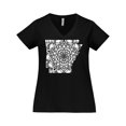 thumbnail image 1 of Inktastic Arkansas Silhouette Mandala Women's Plus Size V-Neck T-Shirt, 1 of 5