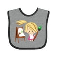thumbnail image 1 of Inktastic Artist Girl With Easel Girls Baby Bib, 1 of 4