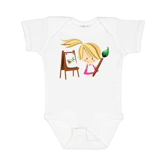 Inktastic Artist Girl With Easel Girls Baby Bodysuit