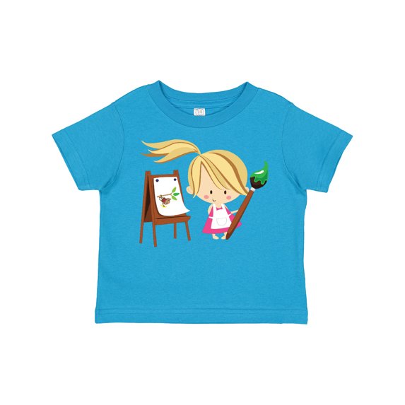 Inktastic Artist Girl with Easel Girls Toddler T-Shirt