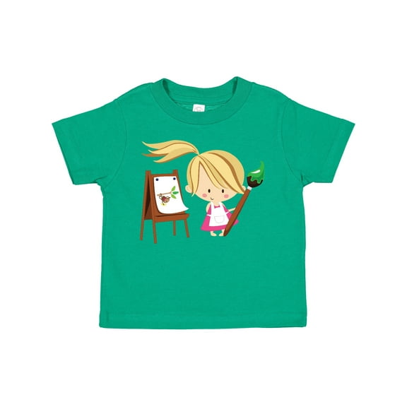 Inktastic Artist Girl with Easel Girls Toddler T-Shirt