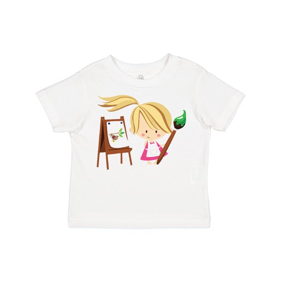 Inktastic Artist Girl with Easel Girls Toddler T-Shirt