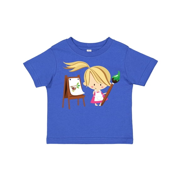 Inktastic Artist Girl with Easel Girls Toddler T-Shirt