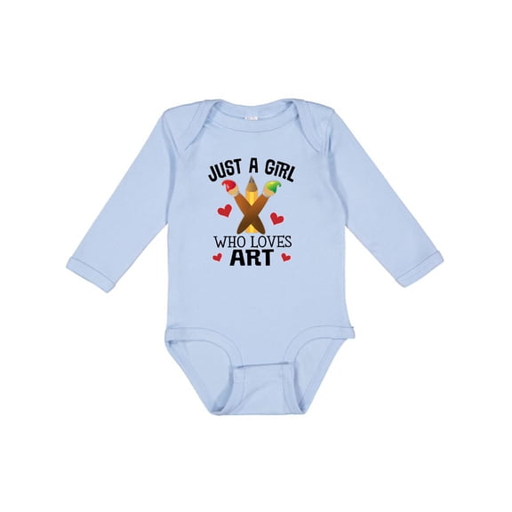Inktastic Artist Just A Girl Who Loves Art Girls Long Sleeve Baby Bodysuit