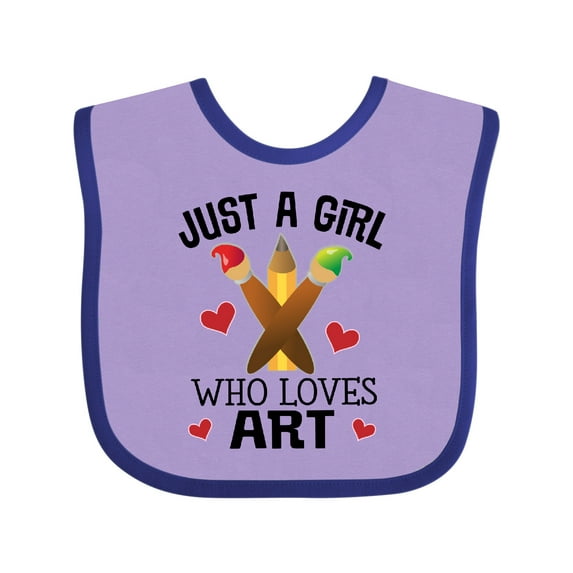 Inktastic Artist Just a Girl Who Loves Art Girls Baby Bib