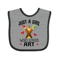 thumbnail image 1 of Inktastic Artist Just a Girl Who Loves Art Girls Baby Bib, 1 of 4