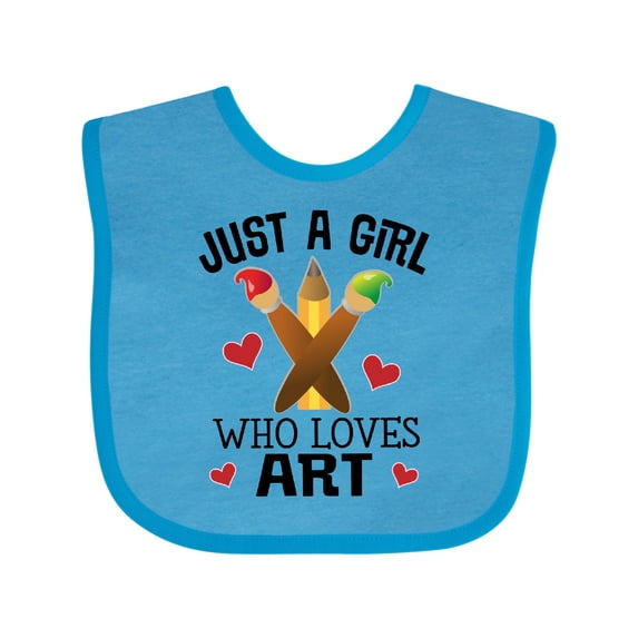 Inktastic Artist Just a Girl Who Loves Art Girls Baby Bib