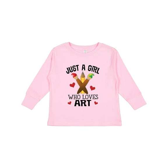 Inktastic Artist Just a Girl Who Loves Art Girls Long Sleeve Toddler T-Shirt