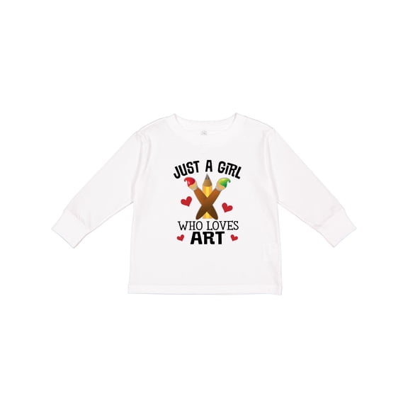 Inktastic Artist Just a Girl Who Loves Art Girls Long Sleeve Toddler T-Shirt