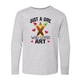 thumbnail image 1 of Inktastic Artist Just a Girl Who Loves Art Long Sleeve Youth T-Shirt, 1 of 5