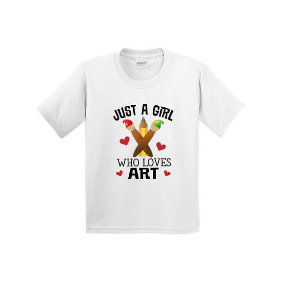 Inktastic Artist Just a Girl Who Loves Art Youth T-Shirt