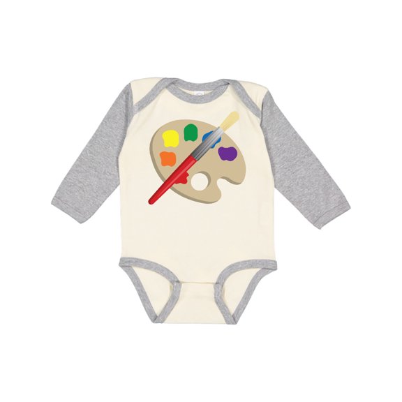 Inktastic Artist Palette and Brush Boys or Girls Long Sleeve Baby Bodysuit