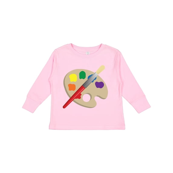 Inktastic Artist Palette and Brush Boys or Girls Long Sleeve Toddler T-Shirt