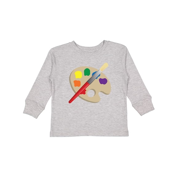Inktastic Artist Palette and Brush Boys or Girls Long Sleeve Toddler T-Shirt