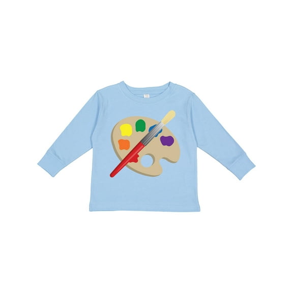 Inktastic Artist Palette and Brush Boys or Girls Long Sleeve Toddler T-Shirt