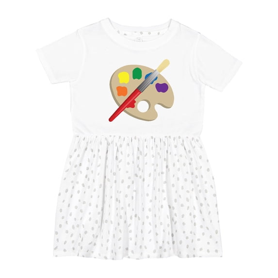 Inktastic Artist Palette and Brush Girls Toddler Dress