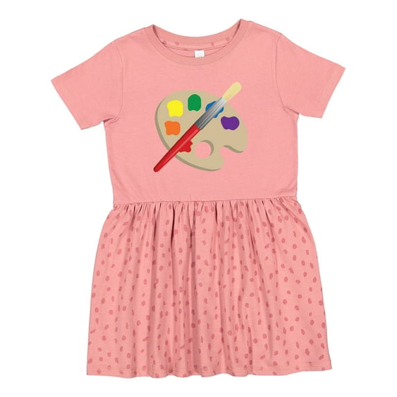 Inktastic Artist Palette and Brush Girls Toddler Dress