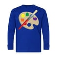 thumbnail image 1 of Inktastic Artist Palette and Brush Long Sleeve Youth T-Shirt, 1 of 5