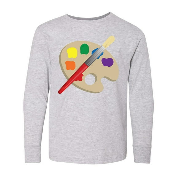 Inktastic Artist Palette and Brush Long Sleeve Youth T-Shirt
