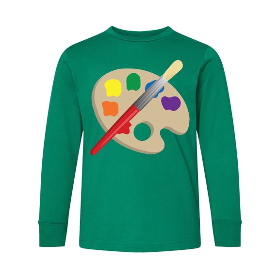 Inktastic Artist Palette and Brush Long Sleeve Youth T-Shirt
