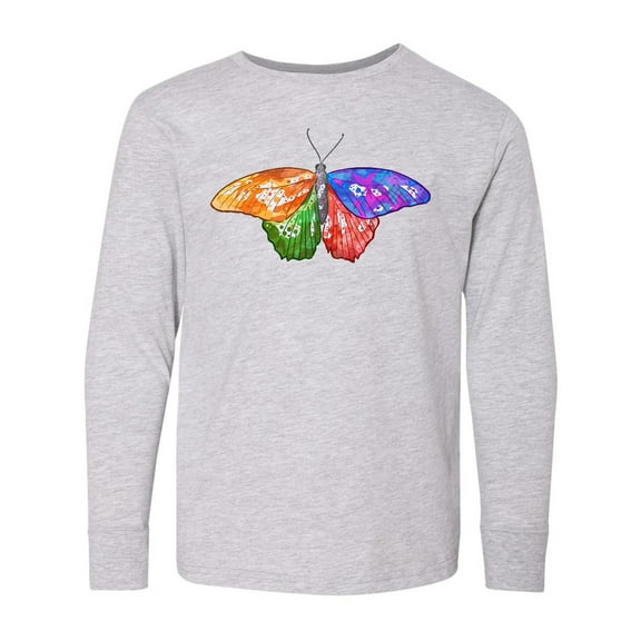 Inktastic Artistic Butterfly Long Sleeve Youth T-Shirt