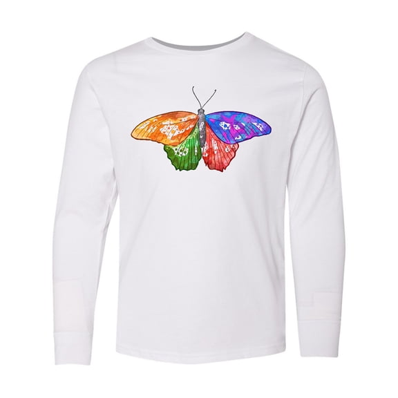 Inktastic Artistic Butterfly Long Sleeve Youth T-Shirt