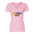 thumbnail image 1 of Inktastic Artistic Butterfly Women's V-Neck T-Shirt, 1 of 5