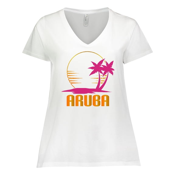 Inktastic Aruba Apparel for Cruise Women's Plus Size V-Neck T-Shirt