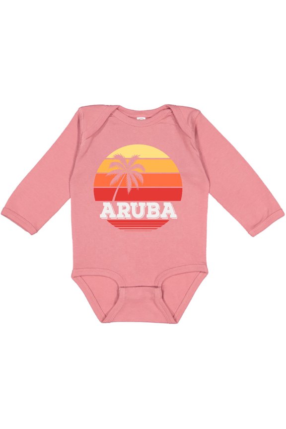 Aruba Vacation Boys or Girls Long Sleeve Baby Bodysuit
