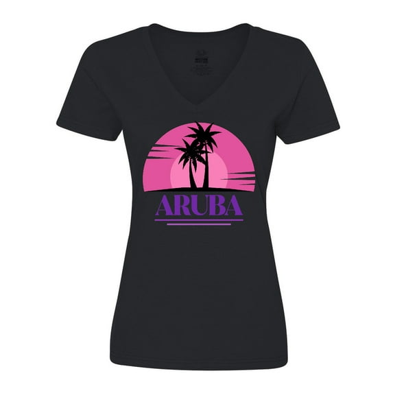 Inktastic Aruba Vacation Cruise Women's V-Neck T-Shirt