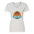 thumbnail image 1 of Inktastic Aruba Vacation Sunset Women's V-Neck T-Shirt, 1 of 5
