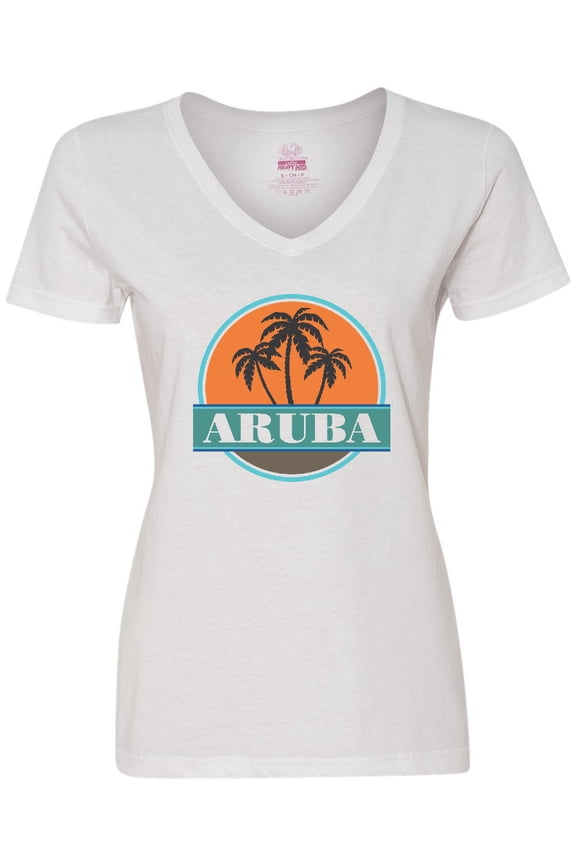 Aruba Vacation Sunset Women's V-Neck T-Shirt