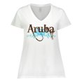 thumbnail image 1 of Inktastic Aruba Women's Plus Size V-Neck T-Shirt, 1 of 5