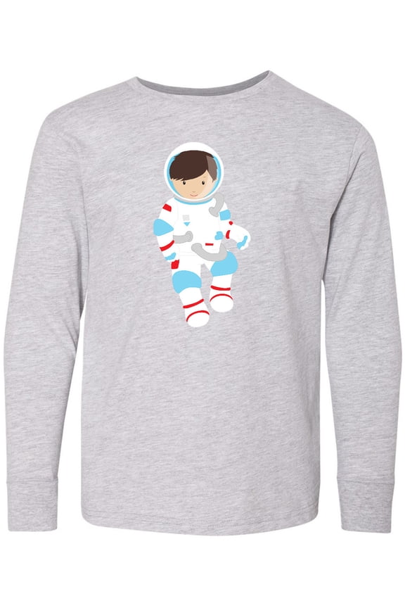 Astronaut Boy, Cosmonaut, Space Flight, Cute Boy Long Sleeve Youth T-Shirt