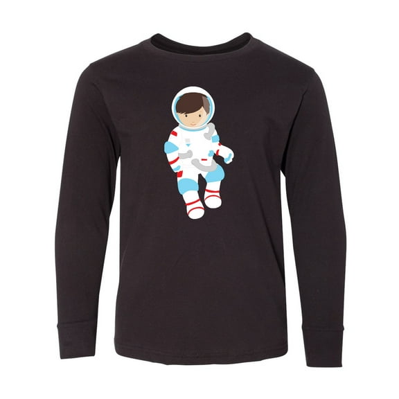 Inktastic Astronaut Boy, Cosmonaut, Space Flight, Cute Boy Long Sleeve Youth T-Shirt