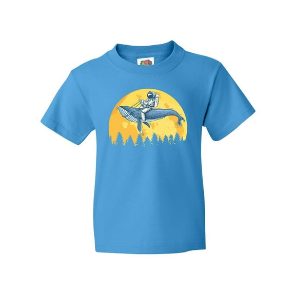 Inktastic Astronaut Space Whale Moon Youth T-Shirt
