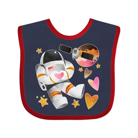 Inktastic Astronaut Valentine Outer Space Hearts Boys or Girls Baby Bib